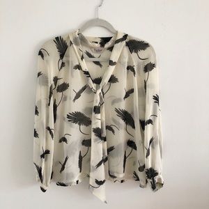 Tucker 100% Silk Daisy Print Blouse